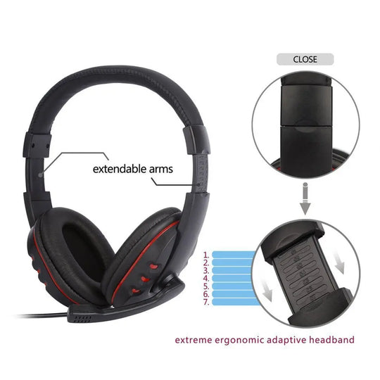 Comfortable USB Wired Stereo Micrphone Headphone -USB Microphone - Shakefav.com