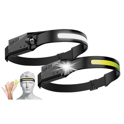 Rechargeable LED Headlamps w/ Motion Sensor Lightweight Waterproof