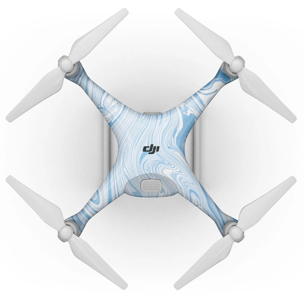 Marbleized Swirling Blues - Full-Body Skin Kit for the DJI Phantom 4 - Shakefav.com