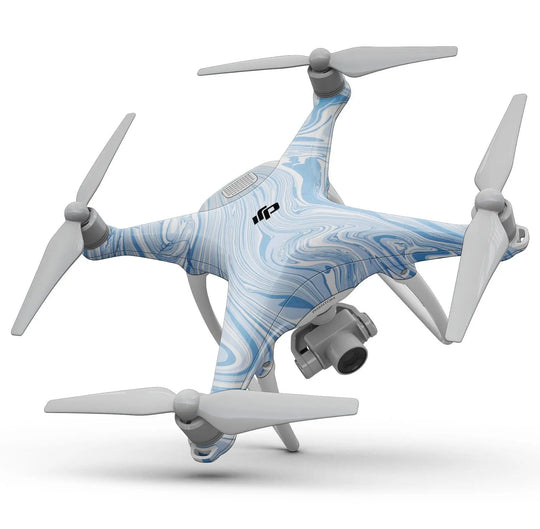 Marbleized Swirling Blues - Full-Body Skin Kit for the DJI Phantom 4 - Shakefav.com