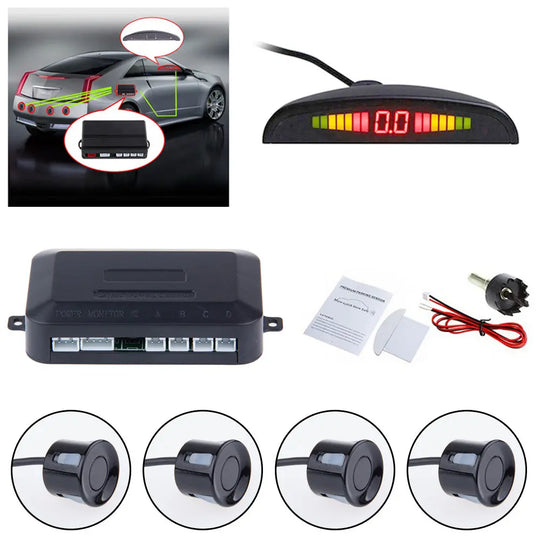 Universal Car LED Parking Sensor 4 Sensors system - Shakefav.com