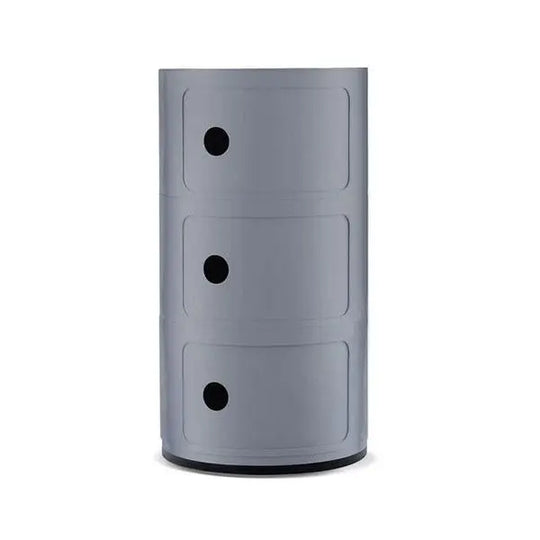 Retro Style Cylinder Tower Storage Drawer Organiser Silver - Shakefav.com