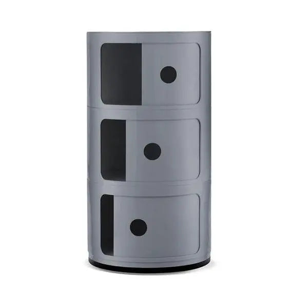 Retro Style Cylinder Tower Storage Drawer Organiser Silver - Shakefav.com