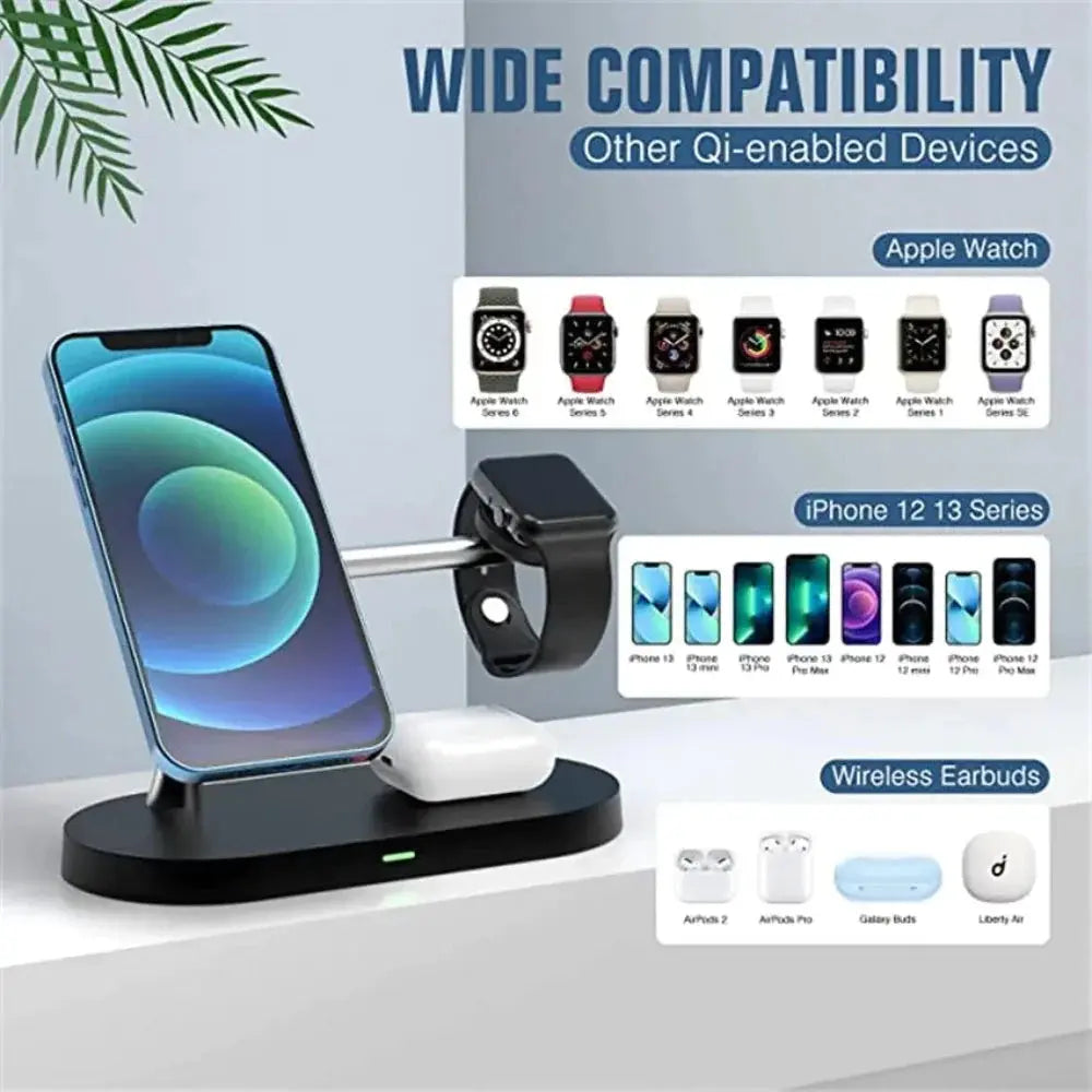 Desktop Magnetic Wireless Charging Station with Built in Lights - Shakefav.com