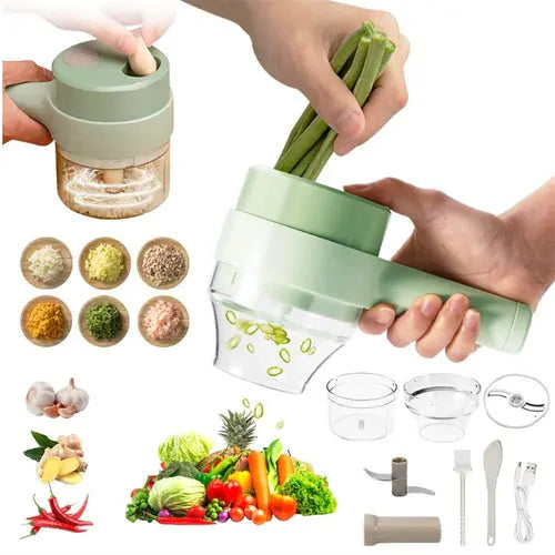 Portable Handheld 4 in 1 Electric Vegetable Slicer - Shakefav.com