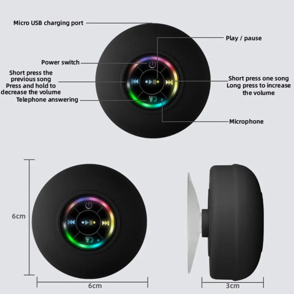 Mini Waterproof RGB Bluetooth Speaker - Shakefav.com