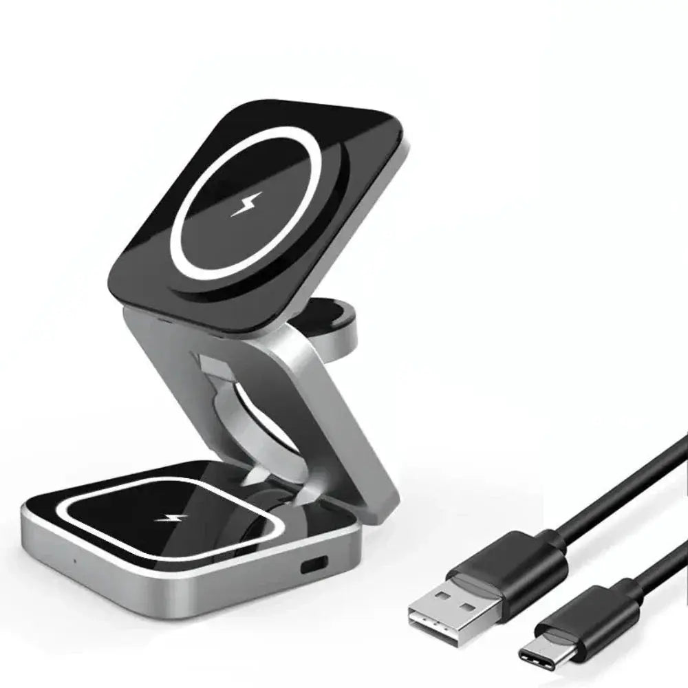 Foldable 3 in 1 Wireless Charging Phone Stand-Wireless Charging Stand - Shakefav.com