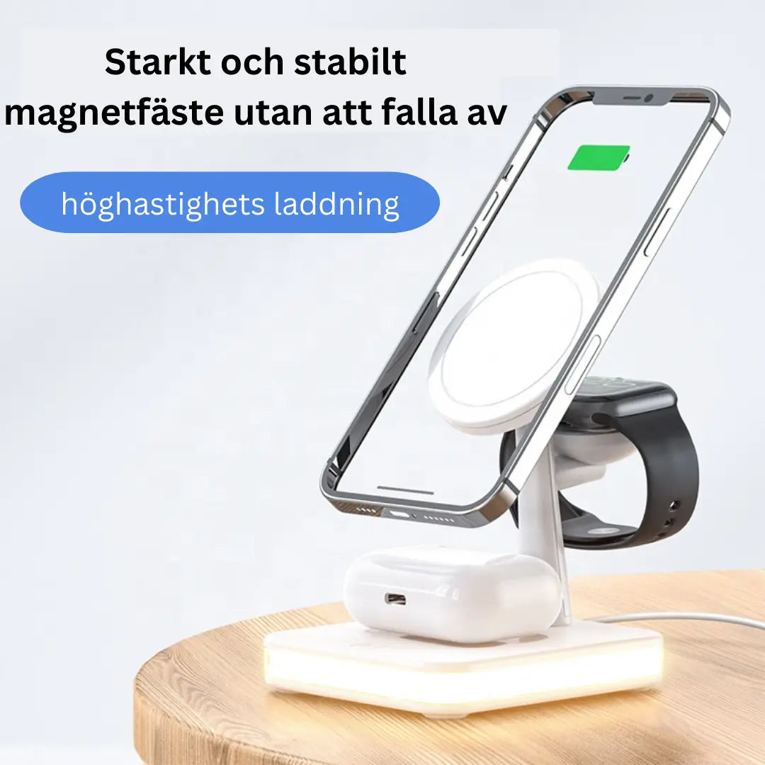 4 i 1 magnetisk trådlös laddstation 30W pd-adapter ingår! iPhone - Shakefav.com