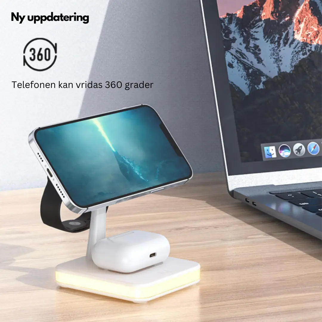 4 i 1 magnetisk trådlös laddstation 30W pd-adapter ingår! iPhone - Shakefav.com