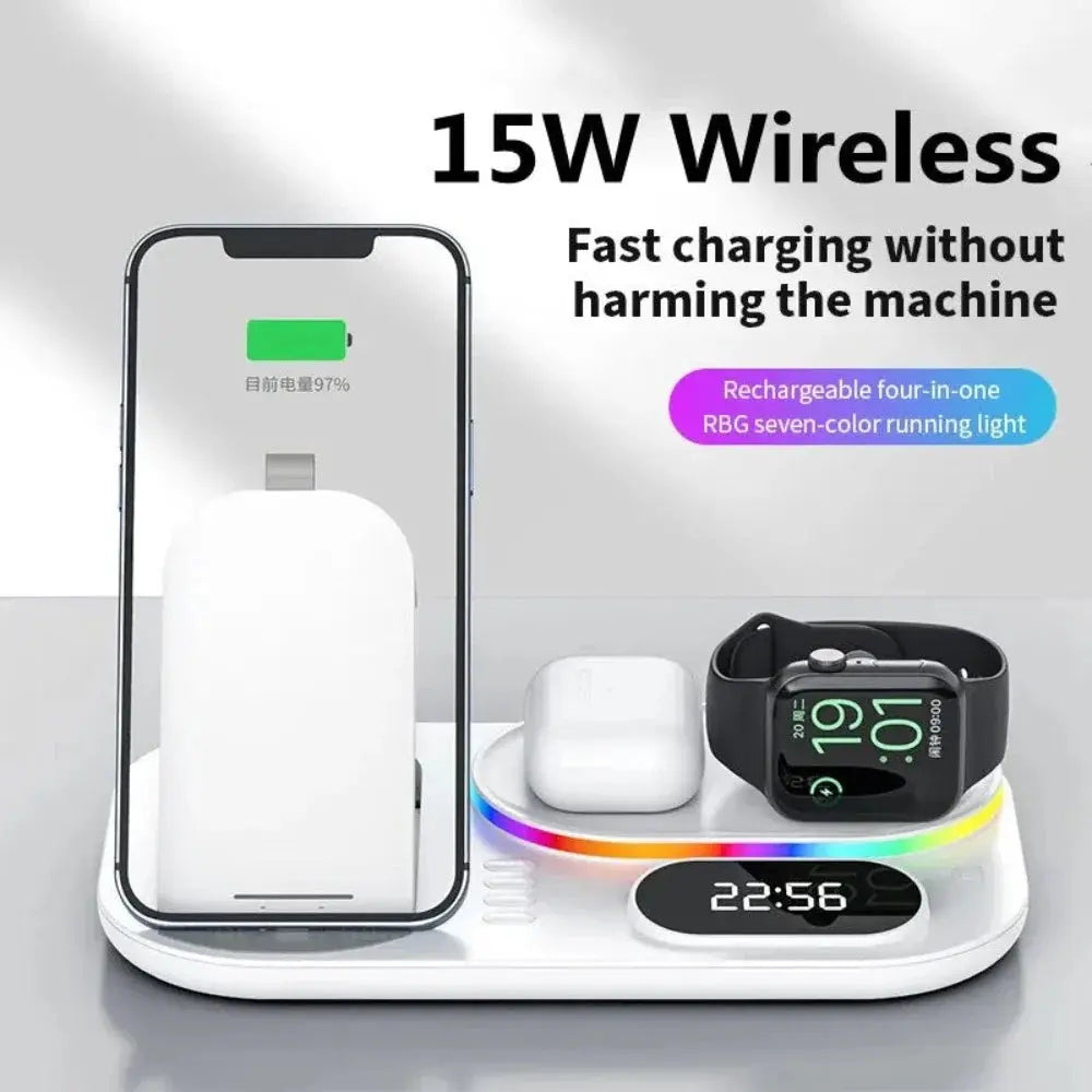 4 in 1 LED Wireless Charging Station-4 in 1 Charging Station - Shakefav.com