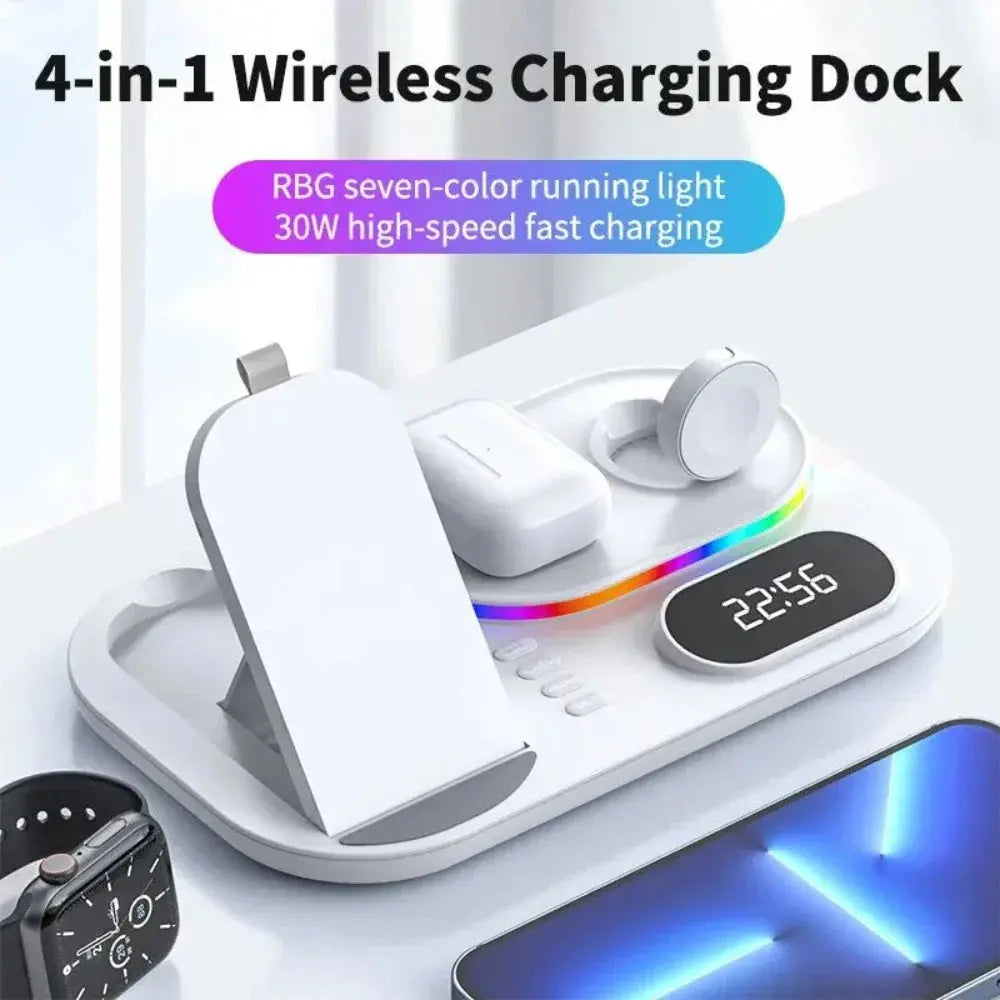 4 in 1 LED Wireless Charging Station-4 in 1 Charging Station - Shakefav.com