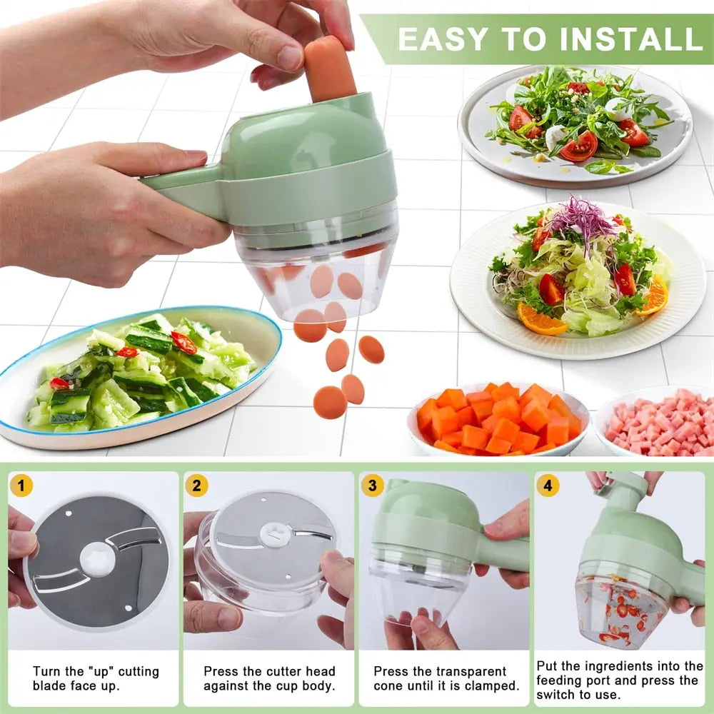 Portable Handheld 4 in 1 Electric Vegetable Slicer - Shakefav.com