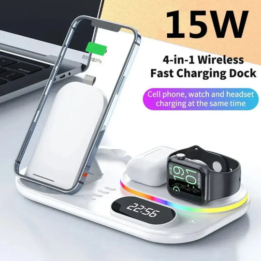 4 in 1 LED Wireless Charging Station-4 in 1 Charging Station - Shakefav.com