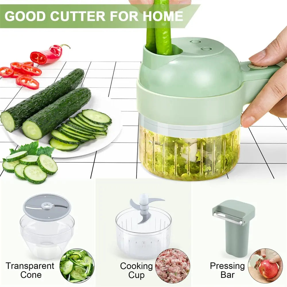 Portable Handheld 4 in 1 Electric Vegetable Slicer - Shakefav.com