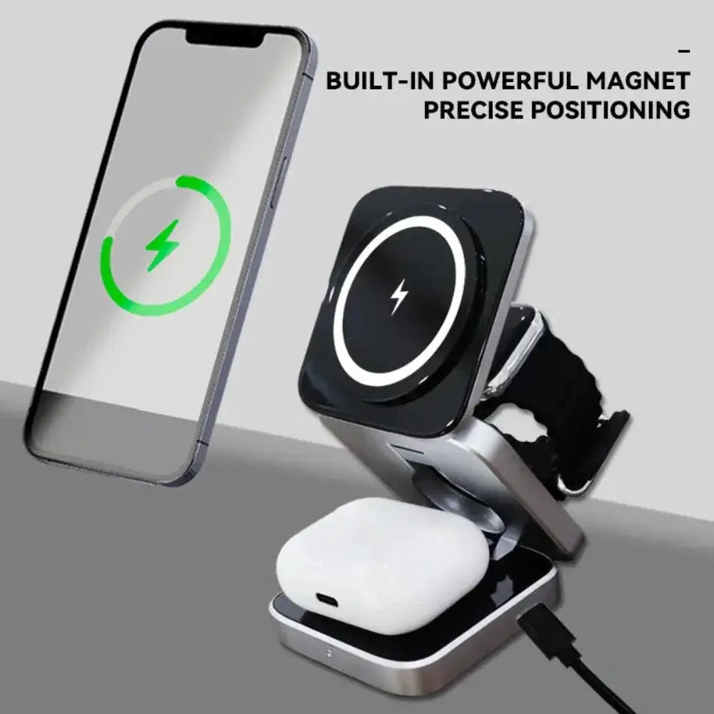 Foldable 3 in 1 Wireless Charging Phone Stand-Wireless Charging Stand - Shakefav.com