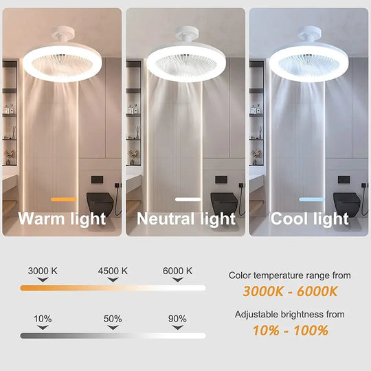 Modern LED Ceiling Fan with Light and Remote Control - Shakefav.com