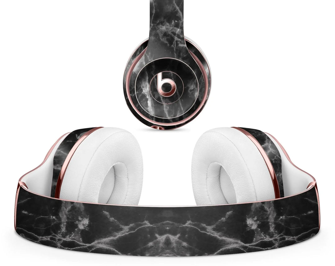 Smooth Black Marble - Full Body Skin Decal Wrap Kit for Beats by Dre Blue Leto