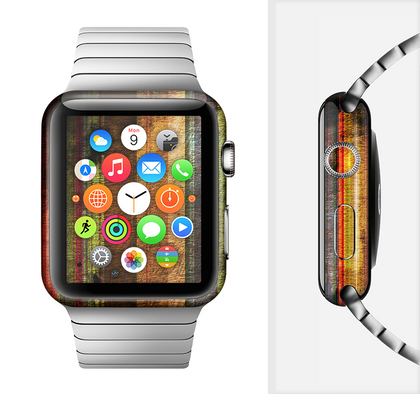 The Grungy Color Stripes Full-Body Skin Kit for the Apple Watch
