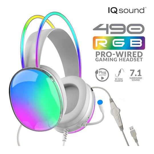 Supersonic Pro-Wired Gaming Headset with Lights & Surround Sound Sky Iapetus