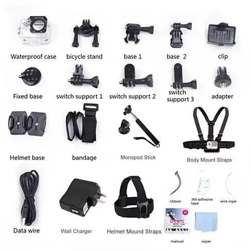 All PRO Action Sports Camera With 1080P HD And WiFi 18 PCS Of - Shakefav.com