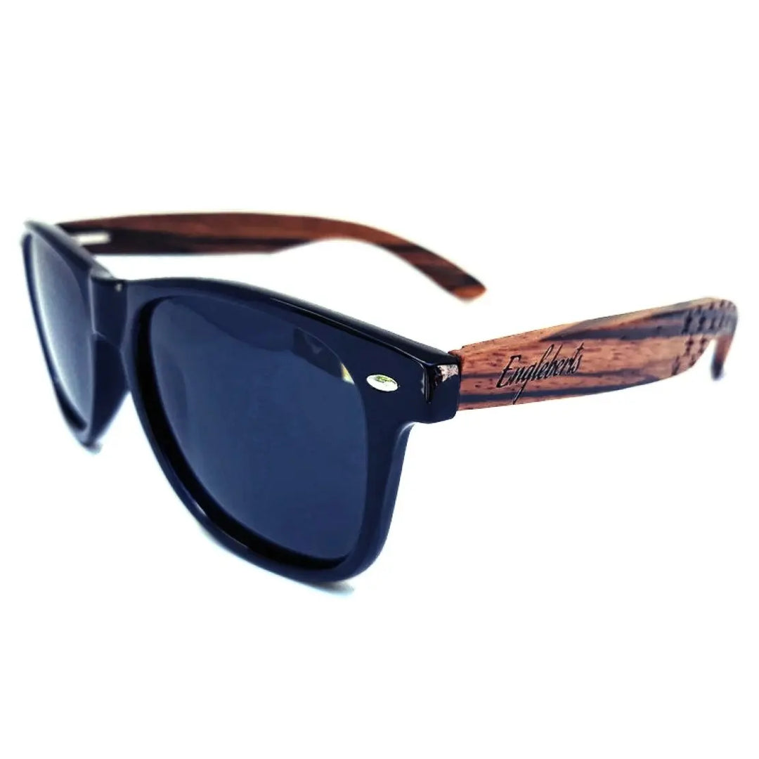 Zebrawood Sunglasses, Stars and Bars With Wooden Case, Polarized, - Shakefav.com