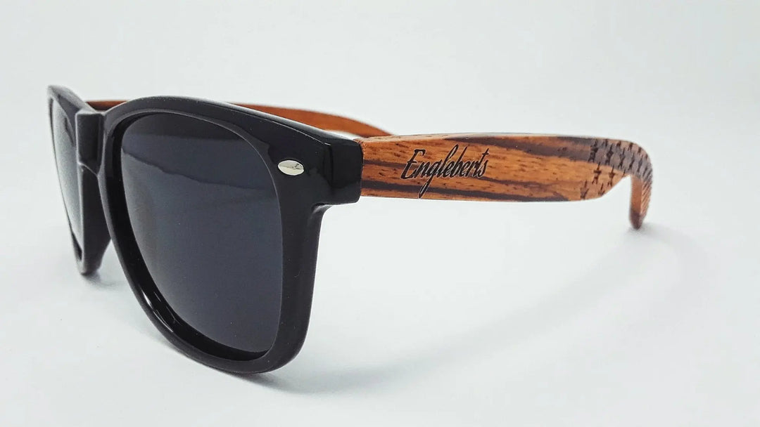 Zebrawood Sunglasses, Stars and Bars With Wooden Case, Polarized, - Shakefav.com