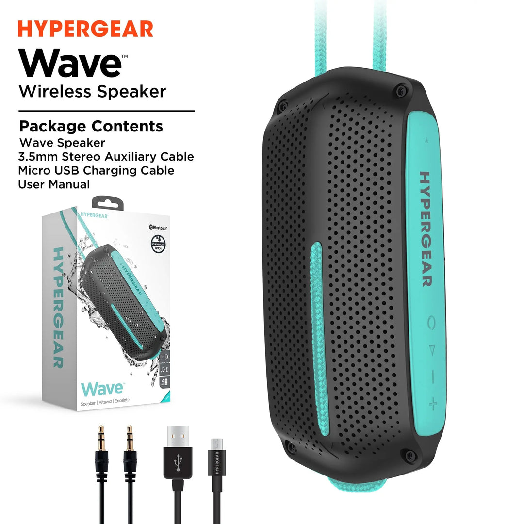 HyperGear Wave Water Resistant Wireless Speaker with Extended Battery - Shakefav.com