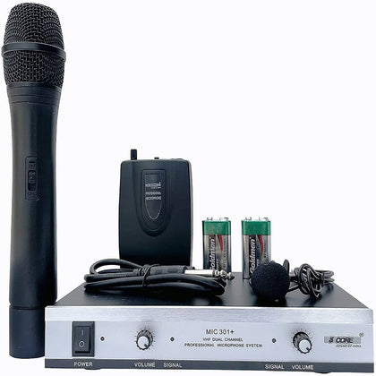 نظام ميكروفون لاسلكي 5Core VHF ثنائي القناة DIGITAL PRO مع 
