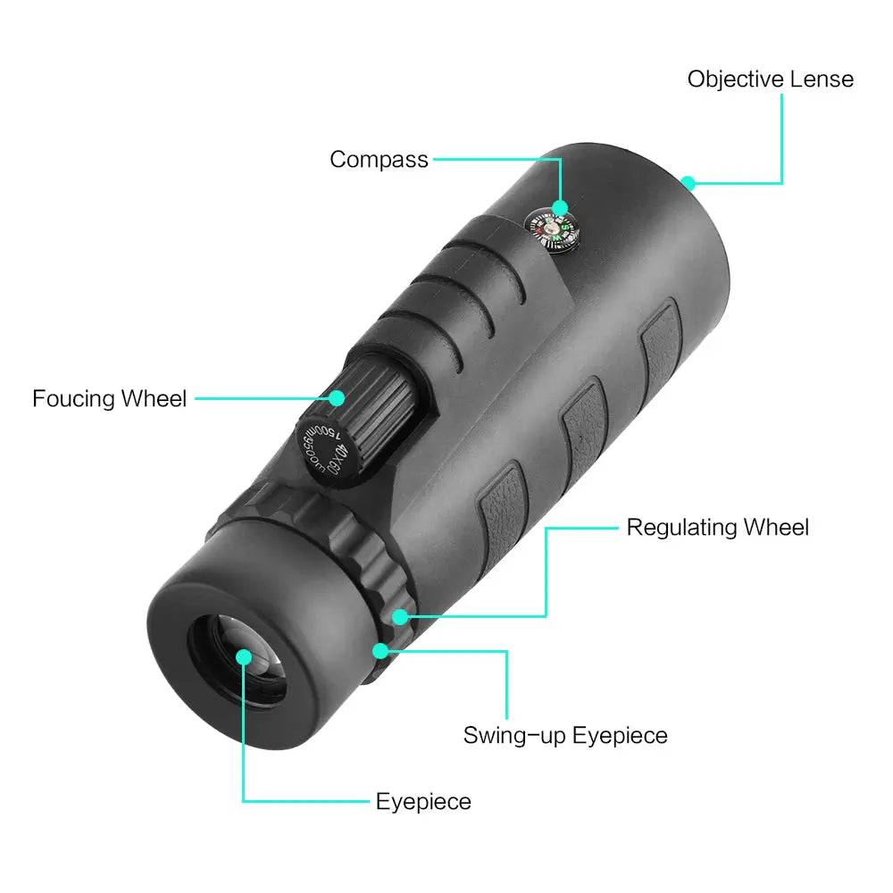 10X HD Optical Monocular Telescope with Phone Clip - Shakefav.com