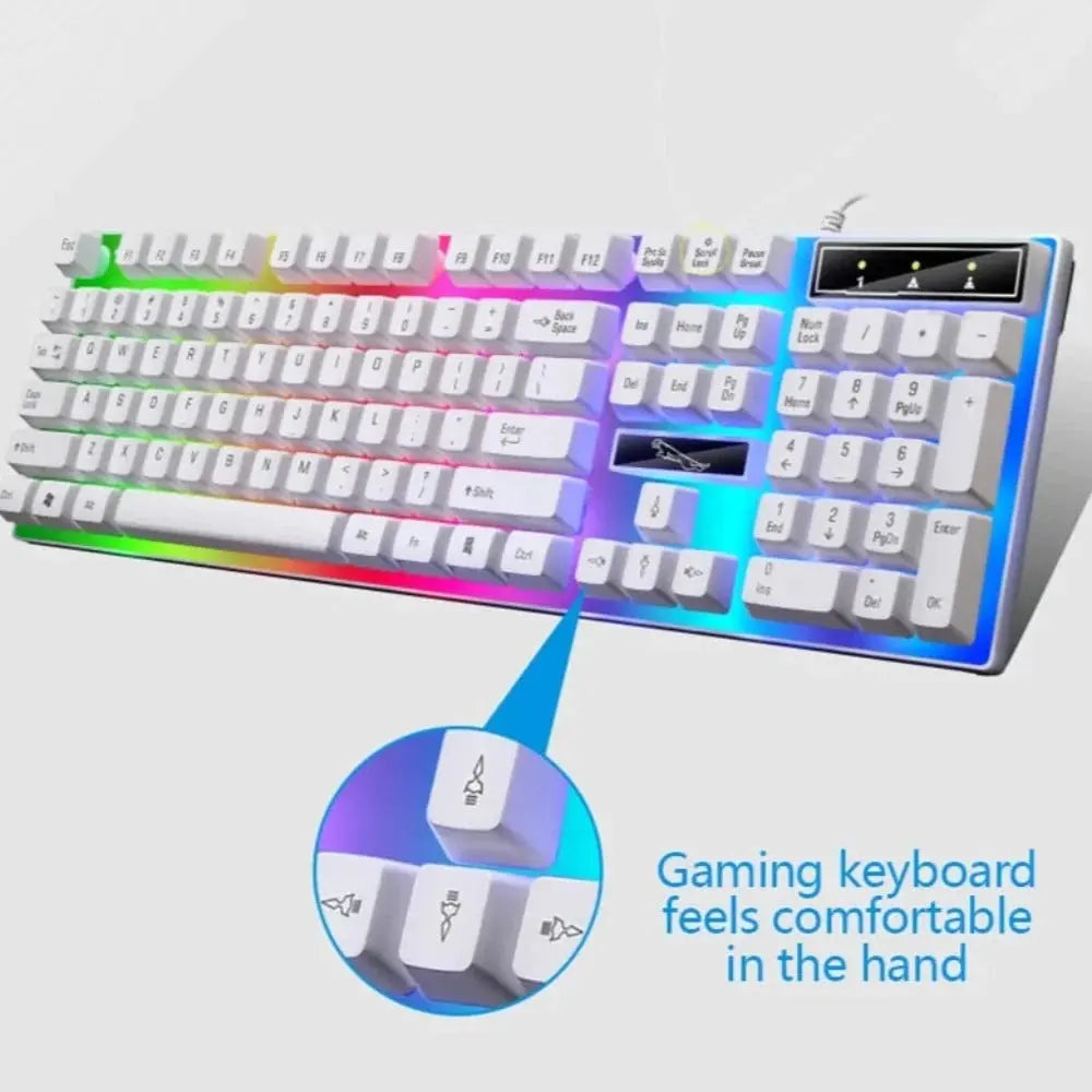 Ninja Dragons White Knight Gaming Keyboard and Mouse Set - Shakefav.com