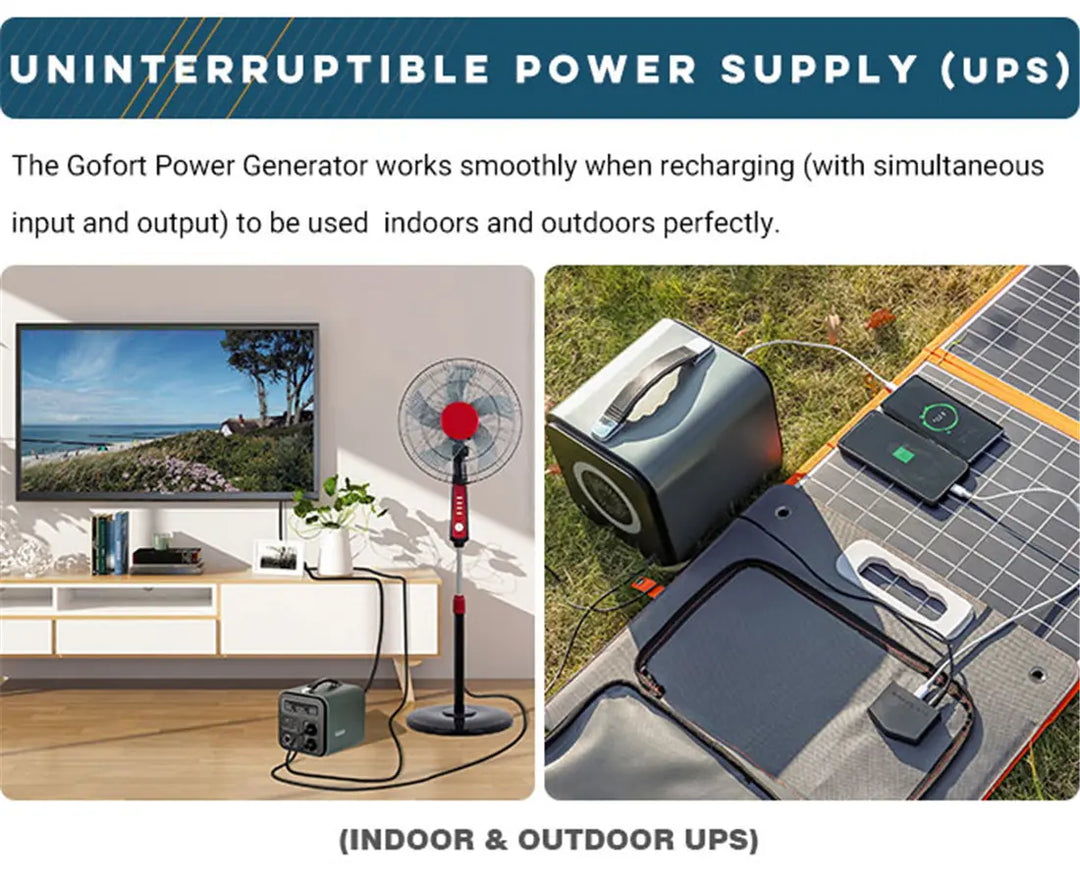 Outdoor Power Emergency Portable Power Station 550Wh Solar Generator - Shakefav.com