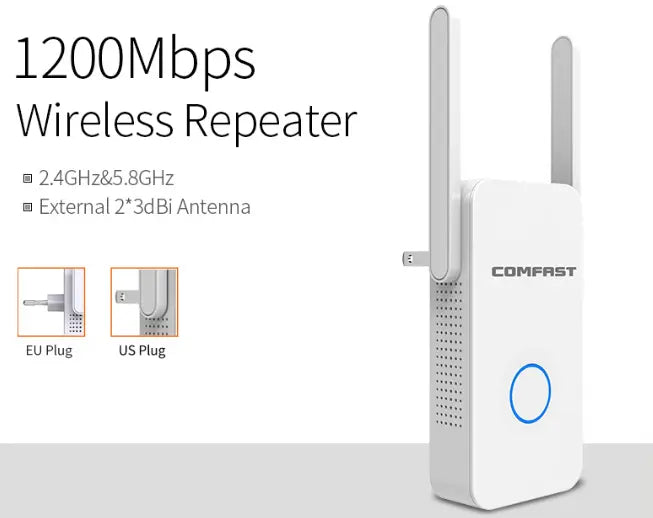 1200Mbps Extender Antenna Router Booster  WiFi Extender Repeater - Shakefav.com