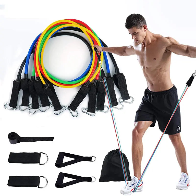 11Pcs Fitness Equipment Resistance Band Set - Shakefav.com