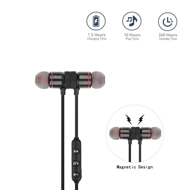 Wireless Bluetooth 4.0 Headset Sports Black - Shakefav.com