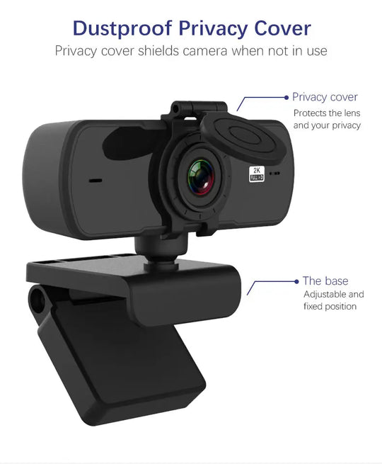 Webcam 2K Full HD 1080P Web Camera Autofocus With Microphone - Shakefav.com