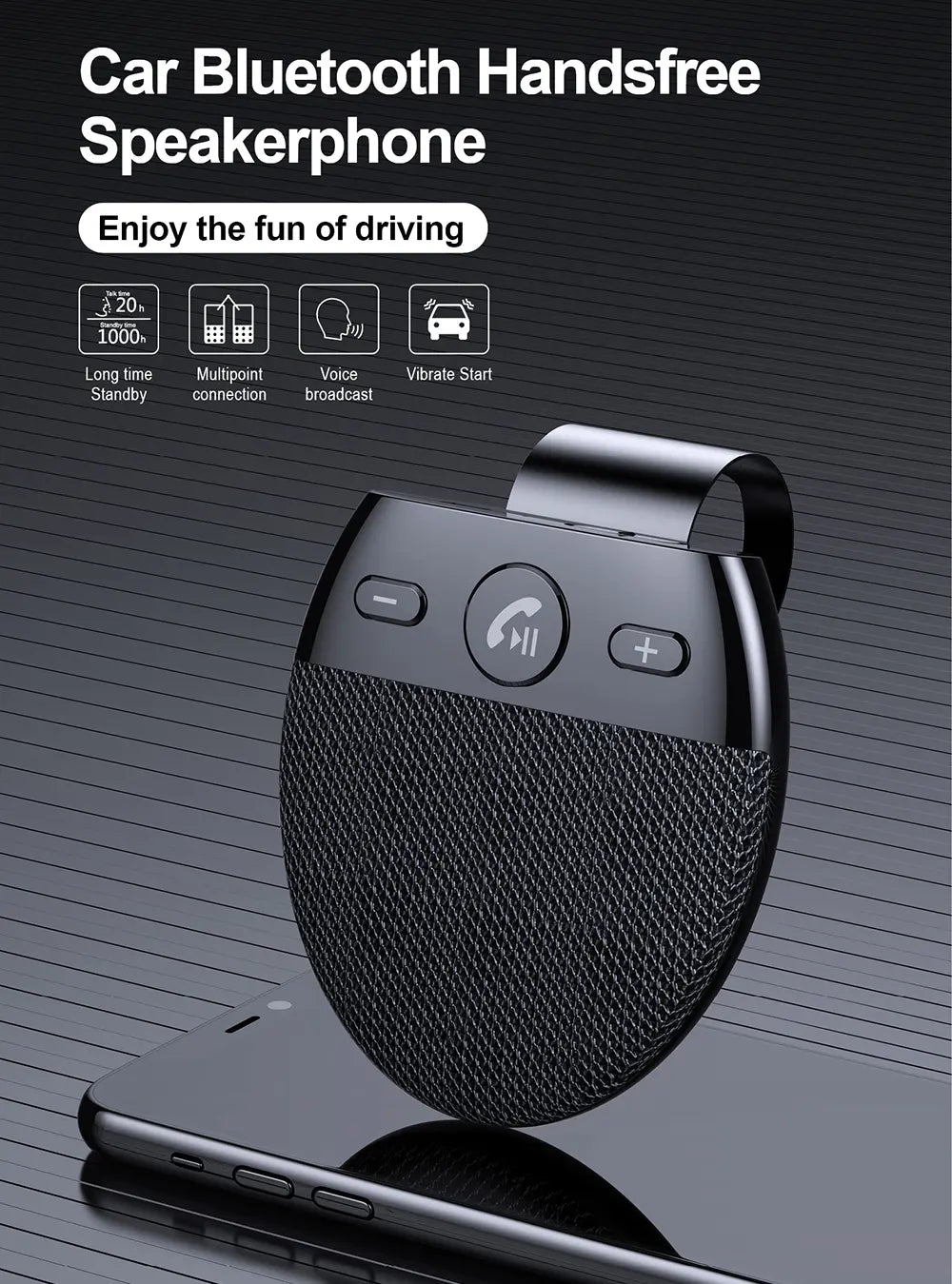 Sun Visor Wireless Bluetooth 5.0 Handsfree Carkit - Shakefav.com