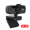 Webcam 2K Full HD 1080P, mise au point automatique avec microphone