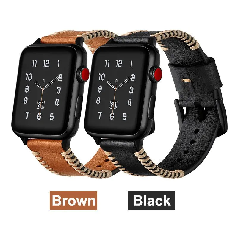 Sewing Process Leather Apple Watch Band - Shakefav.com