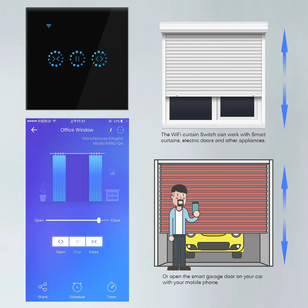 WiFi Electrical Blinds Switch Touch Panel-WiFi Touch Switch - Shakefav.com