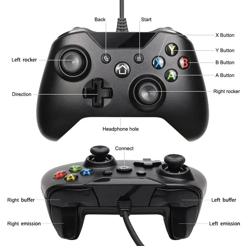 USB Wired Controller Controle For Microsoft Xbox One Controller - Shakefav.com