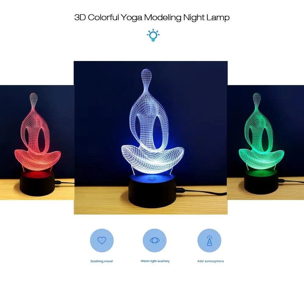 3D Colorful Yoga Model Lamp-3D Yoga Lamp - Shakefav.com