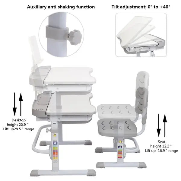 70CM Lifting Table Can Tilt Children Learning Table And Chair - Shakefav.com