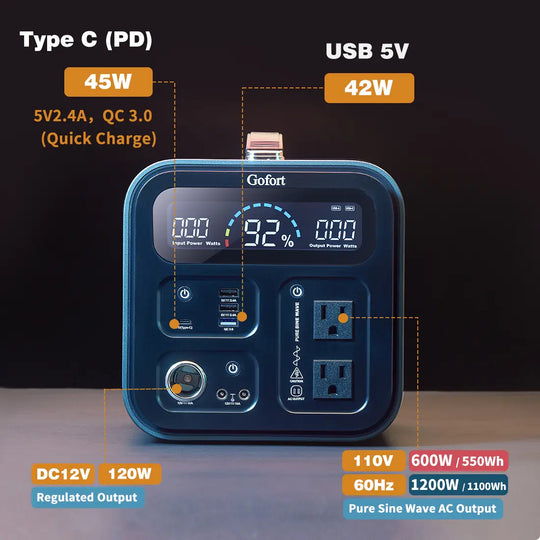 Outdoor Power Emergency Portable Power Station 550Wh Solar Generator - Shakefav.com