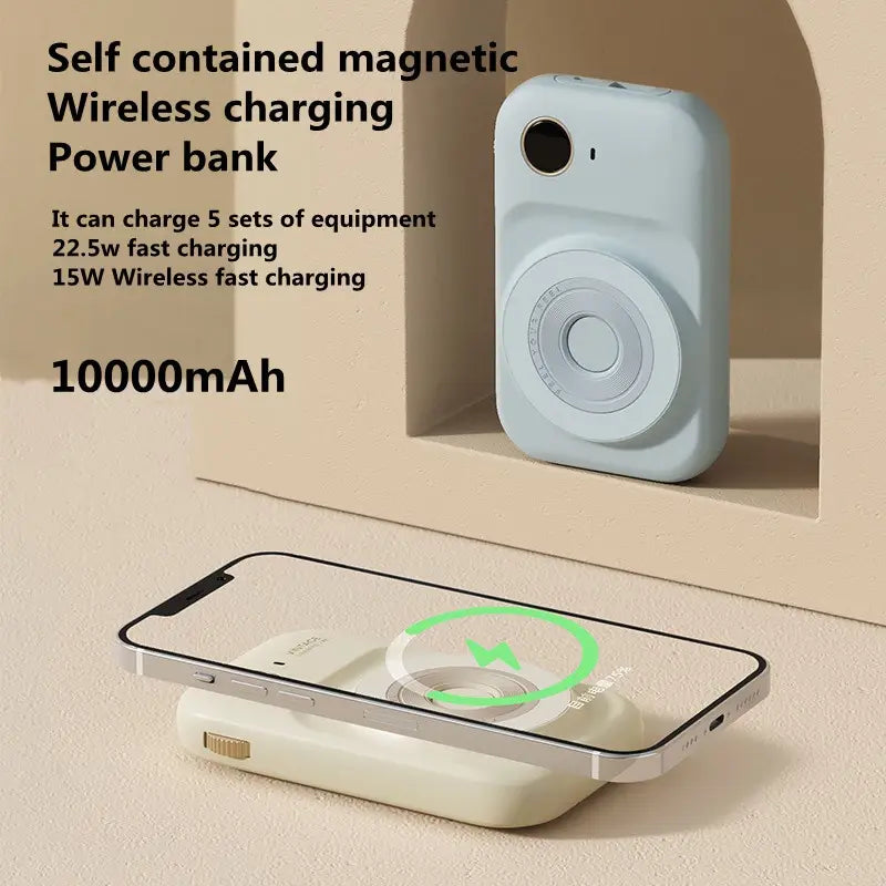 Magnetic Power Bank With Dual-Line Mini Powerbank Portable Charger - Shakefav.com