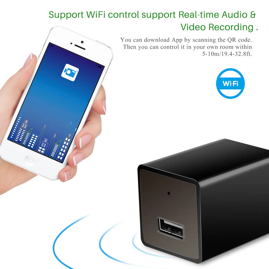 HD 1080P WIFI Camera Adapter Hidden Wall Charger-Hidden Camera Wall Charger - Shakefav.com