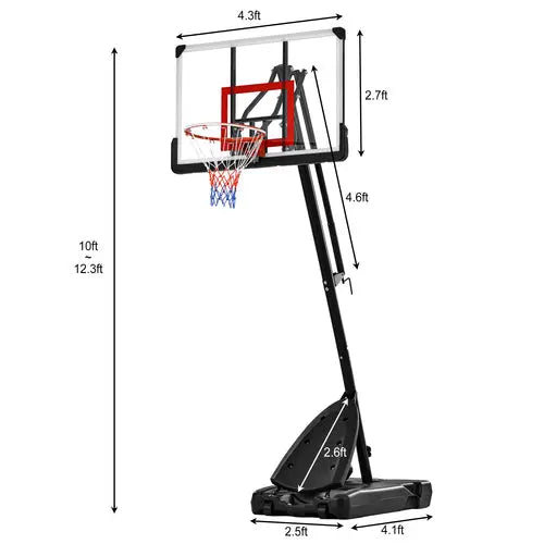 Basketball Hoop Basketball System 7.5ft-10ft Height Adjustable - Shakefav.com