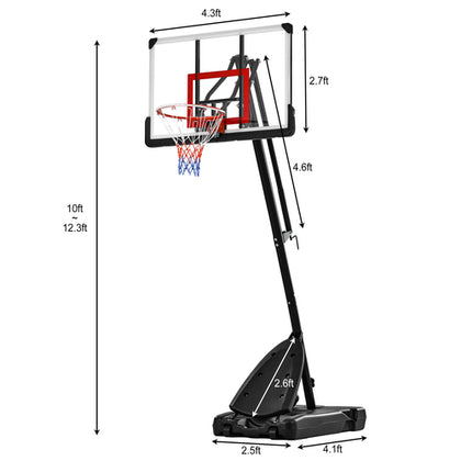 Système de basket-ball avec panier de basket-ball, hauteur réglable de 7,5 à 10 pieds 