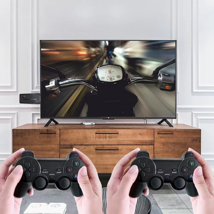 Console de jeu vidéo avec double contrôleur sans fil 4K 2,4 G