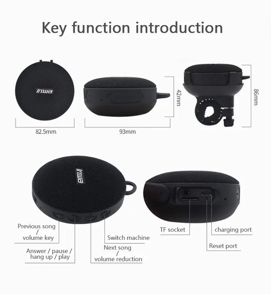 IPX7 Waterproof Portable Sport Bluetooth Speaker With Bike Mount - Shakefav.com