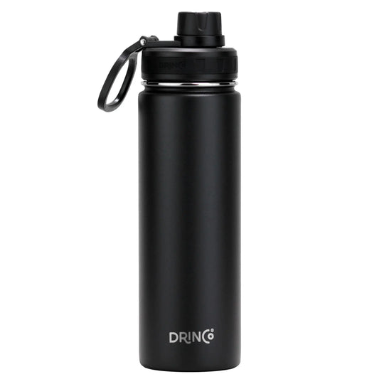 DRINCO® 22oz Stainless Steel Sport Water Bottle - Black - Shakefav.com